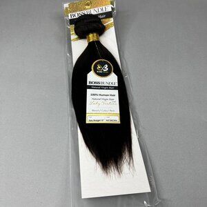 12” Natural Brown Boss Bundles Yaki Straight 100% Human Hair Track Extensions